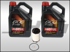 Oil Change Kit (JHM) Motul X-cess 8100 (5w40) for B7 RS4, Q7, C6 A6, D3-D4 A8, B8 S5-RS5, Touareg w V8 and C6 S6, D3 S8 w V10