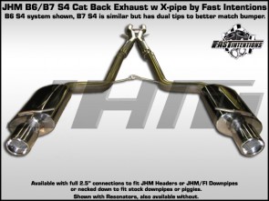 Exhaust - Cat-Back - JHM B6 S4 Stainless Steel 2.5" w X-Pipe by FI
